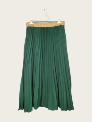 Jupe plissée verte Liloua_41Bis mode femme grande taille