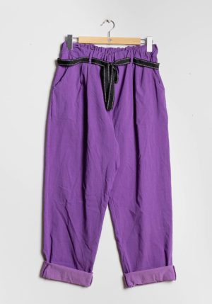 Pantalon violet Lino_41Bis mode femme grande taille