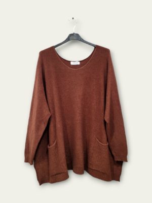 Pull chocolat Kevin_41Bis mode femme grande taille