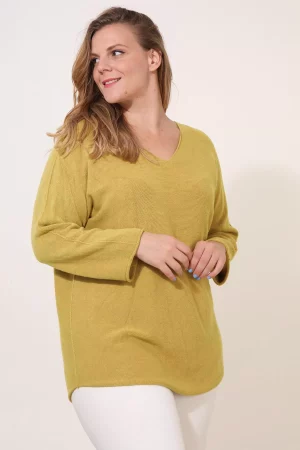 Pull moutarde Tylios_41Bis mode femme grande taille