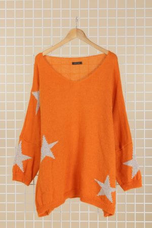 Pull orange Stelling_41Bis mode femme grande taille