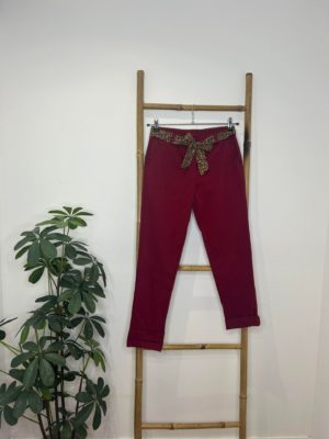 Pantalon rouge cerise Aloès_41Bis mode femme tendance