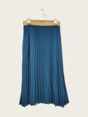 Jupe plissée bleu canard_41Bis mode femme grande taille