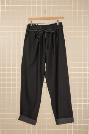 Pantalon noir Lino_41Bis mode femme grande taille