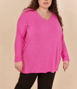 Pull rose Edwin_41Bis mode femme grande taille