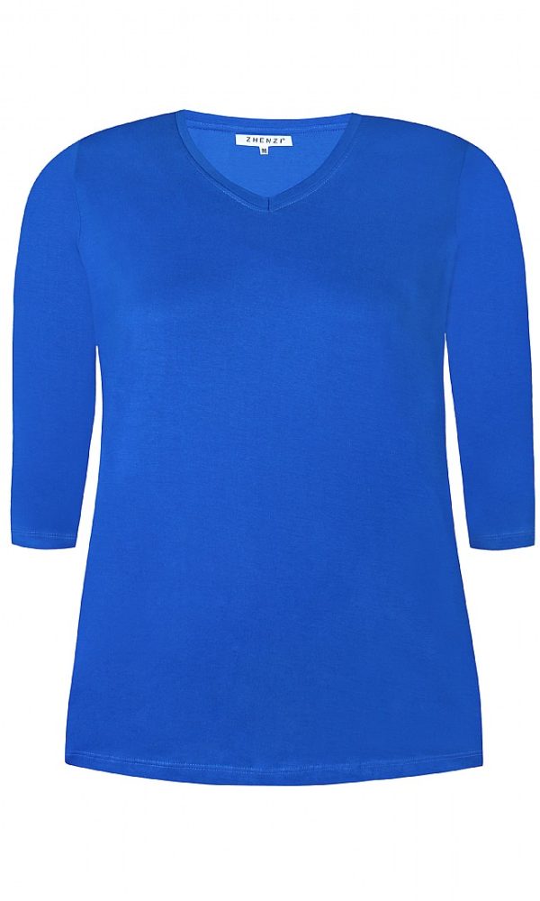 T shirt bleu roi Alberto_41Bis mode femme grande taille Zhenzi