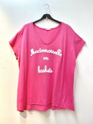 T shirt Mademoiselle rose_41Bis mode femme grande taille