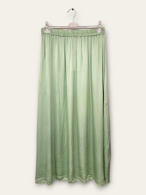 Jupe longue vert tilleul Soana_41Bis mode grande taille