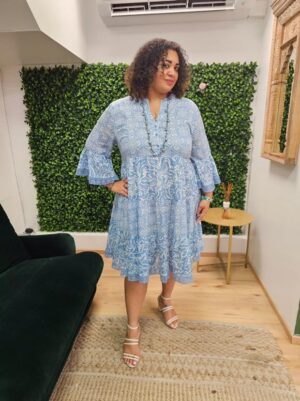 Robe Macha bleue_41Bis mode grande taille femme