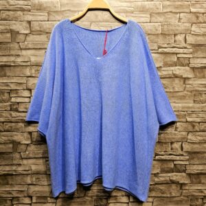Pull Ugo bleu jean_41Bis mode femme grande taille colorée