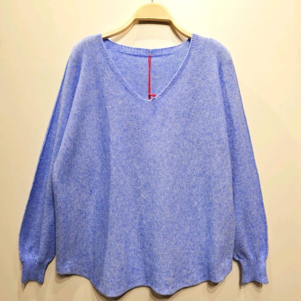 Pull bleu chiné Loxy_41Bis mode femme raffinée