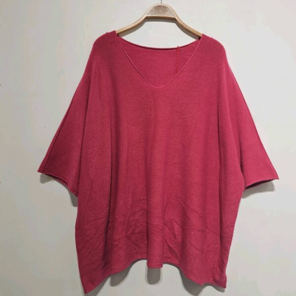 Pull fushia Ugo_41Bis mode femme grande taille colorée