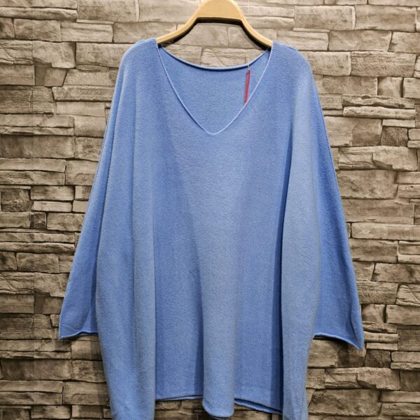 Pull bleu jean Beny_41Bis mode femme grande taille colorée