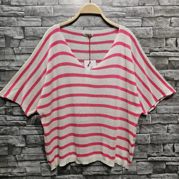 Pull Marinière fushia_41Bis mode colorée femme