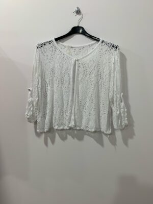 Gilet dentelle Lulu blanc_41Bis mode femme grande taille