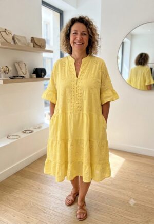 Robe Gipsy jaune_41Bis mode femme grande taille