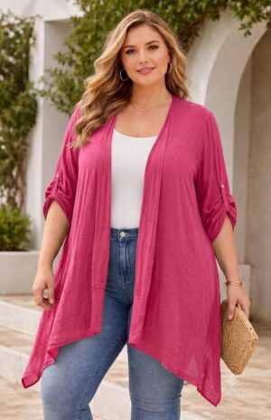 Veste Gaëtane rose_41Bis mode femme grande taille