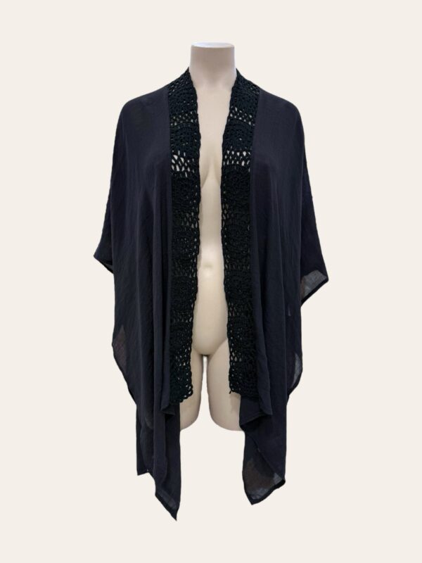 Kimono Adam noir_41Bis mode femme plage grande taille