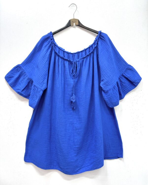Blouse Pauline bleu roi_41Bis mode femme grande taille