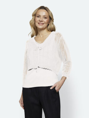 Gilet Brice blanc_41Bis mode femme raffinée Signature