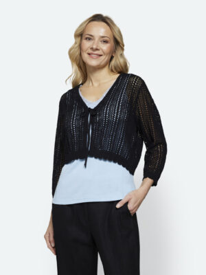 Gilet Brice noir_41Bis mode femme raffinée Signature