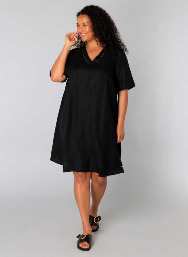 Robe Jeanine noire_41Bis mode femme grande taille Yesta