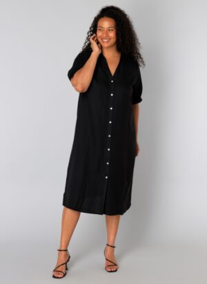 Robe Aelia noire_41Bis mode femme grande taille Yesta