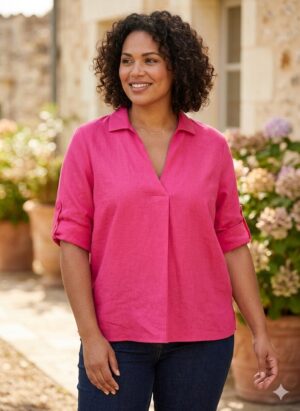 Tunique Uda fushia_41Bis mode femme grande taille Yesta