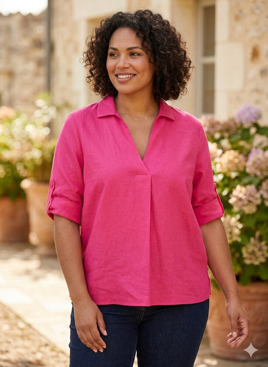 Tunique Uda fushia_41Bis mode femme grande taille Yesta