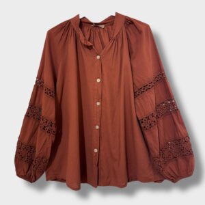 Blouse Esméralda choco_41Bis mode femme raffinée