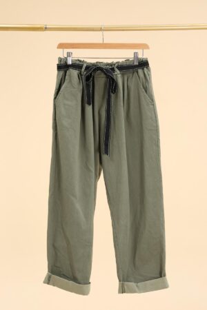 Pantalon kaki Lino_41Bis mode femme grande taille