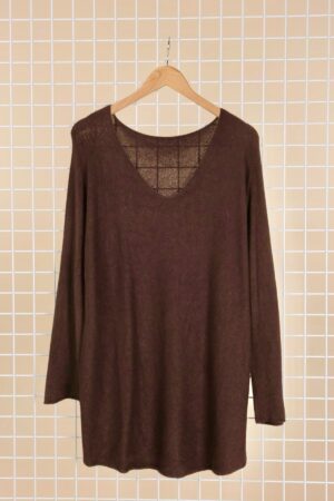 Pull Kiki marron_41Bis mode femme grande taille