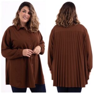 Chemise Pliz marron_41Bis mode femme grande taille
