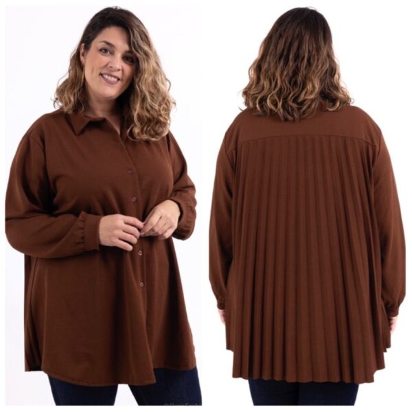 Chemise Pliz marron_41Bis mode femme grande taille