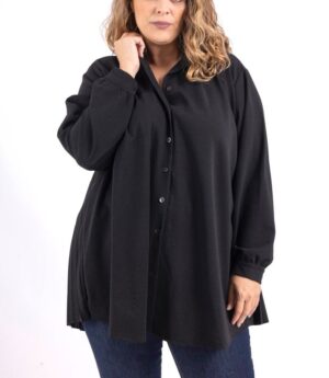 Chemise Pliz noire_41Bis mode femme grande taille