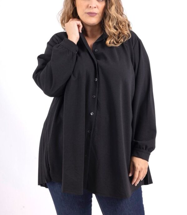 Chemise Pliz noire_41Bis mode femme grande taille