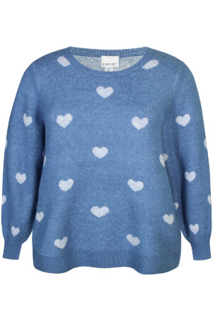 Pull Elga bleu_41Bis mode femme grande taille Zhenzi