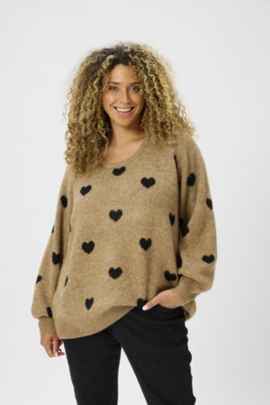 Pull Elga camel_41Bis mode femme grande taille Zhenzi