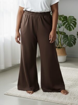 Pantalon Pépita marron_41Bis mode femme grande taille