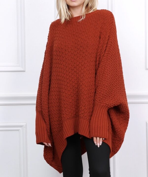 Pull poncho Markus rouille_ 41Bis mode femme grande taille