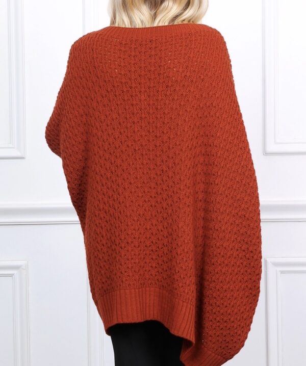 Pull poncho Markus rouille_ 41Bis mode femme grande taille