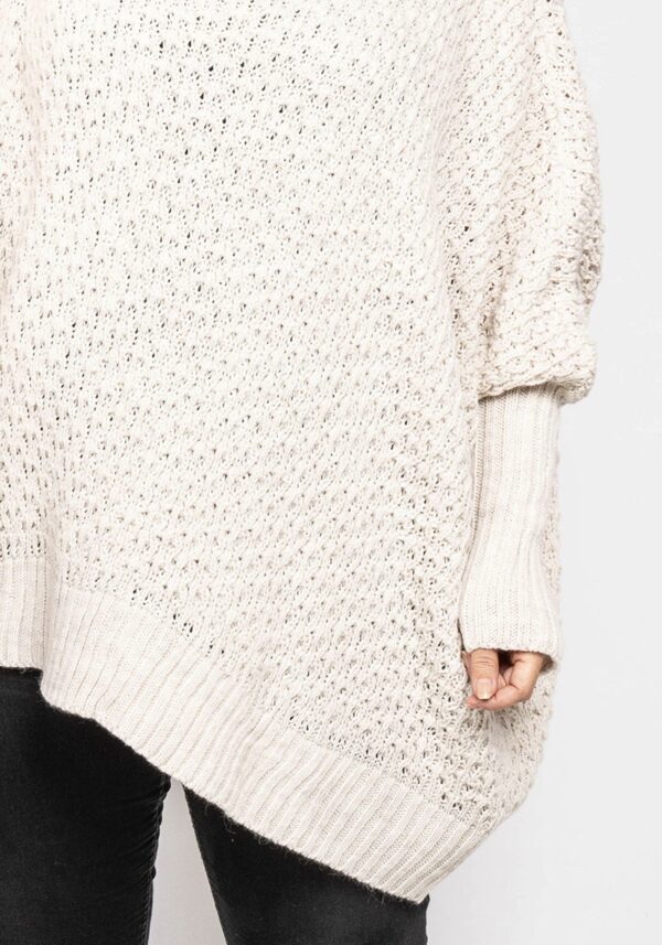 Pull poncho Markus écru_ 41Bis mode femme grande taille