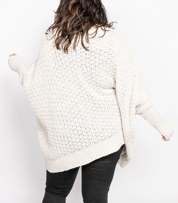 Pull poncho Markus écru_ 41Bis mode femme grande taille