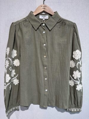 Blouse Louise kaki_41Bis mode femme raffinée et tendance