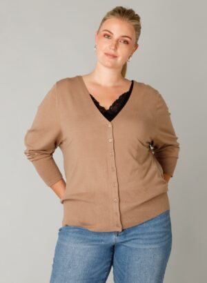 Cardigan Frieda camel_41Bis mode femme curvy Yesta