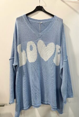 Pull Love bleu_41Bis mode femme grande taille