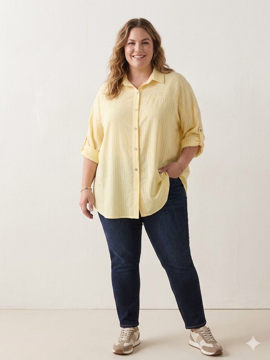 Chemise Astrid jaune_41Bis mode femme curvy