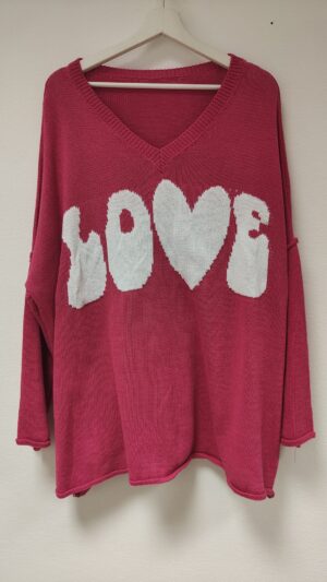 Pull Love rose_41Bis mode femme grande taille