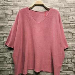 Pull vieux rose Ugo_41Bis mode curvy colorée et fun