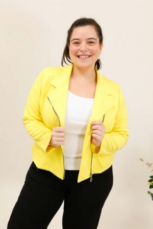 Veste Jonatan jaune_41Bis mode colorée et fun grande taille